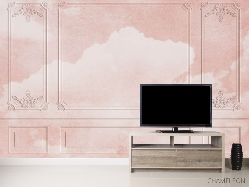 Фотообои 3д стена с розовым небом - 2