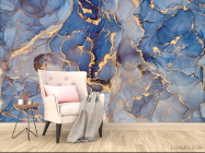 Фотообои синий золото - 4