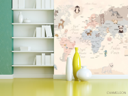 Фотошпалери Дитяча карта з тваринами - 3