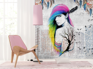 Фотошпалери кольорові волосся і висотки - 4