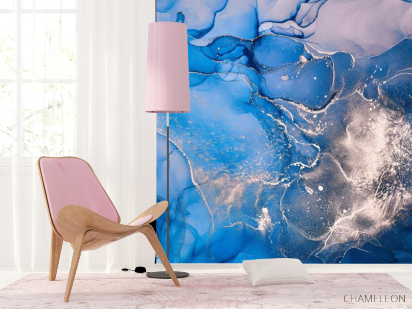 Фотошпалери Синій fluid art - 4