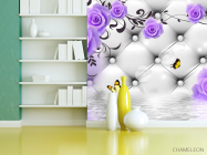 Фотошпалери 3д фіолетові троянди - 3