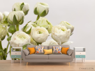 Фотообои белые круглые цветы - 1