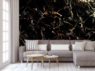 Фотообои Чёрный мрамор с золотом - 3