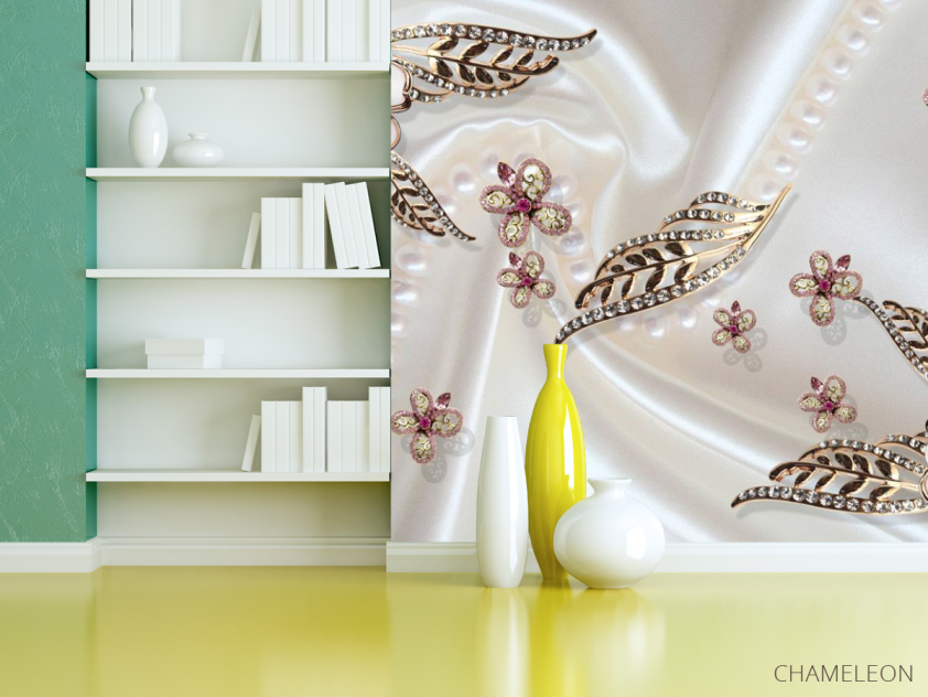 Фотошпалери Брошки з золотими листочками - 3