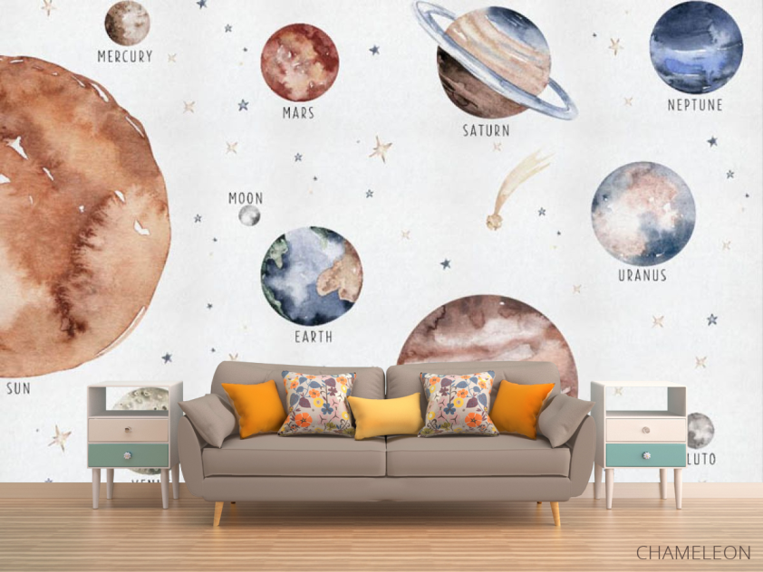 Фотообои Планеты акварельные - 1