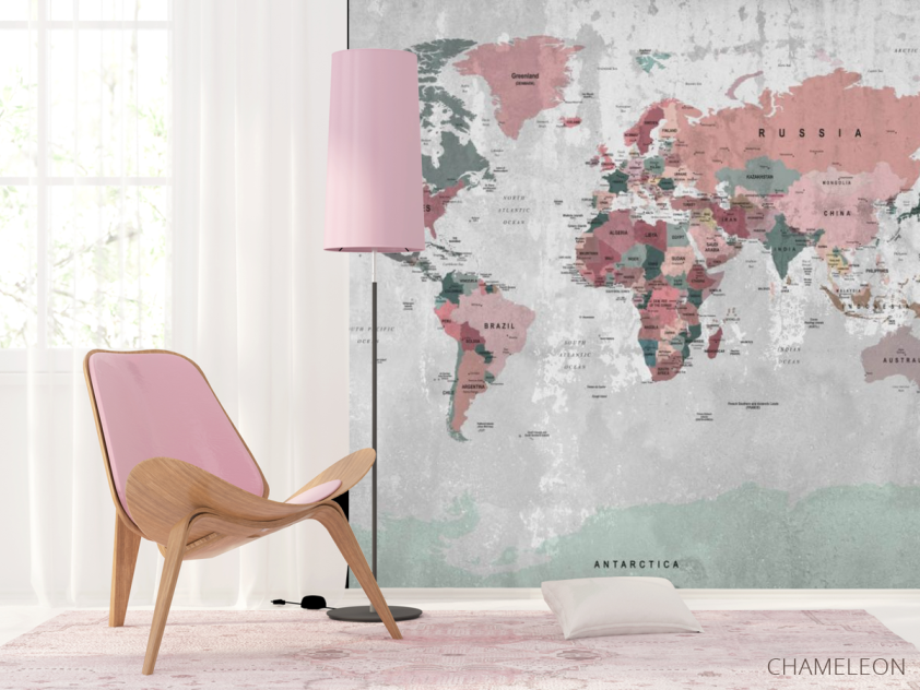 Фотошпалери Карта на бетоні - 4