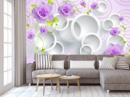 Фотообои розы на 3д фоне - 3