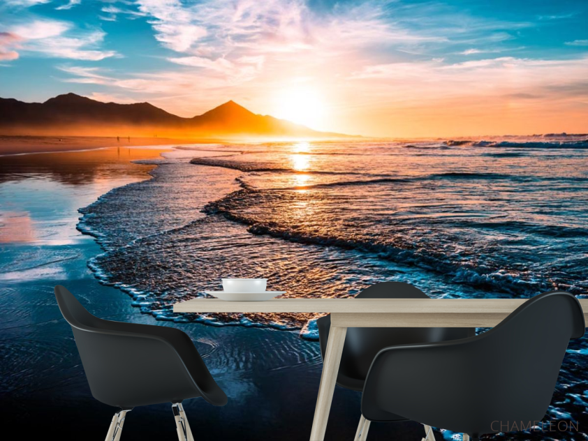 Фотошпалери Гори і сонце над морем - 1