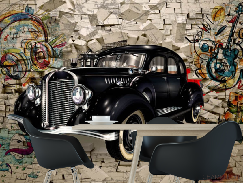 Фотошпалери Ретро машина і стіна - 1