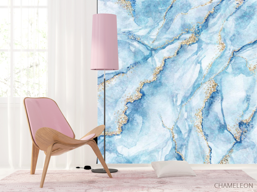Фотошпалери Блакитний Fluid art - 4