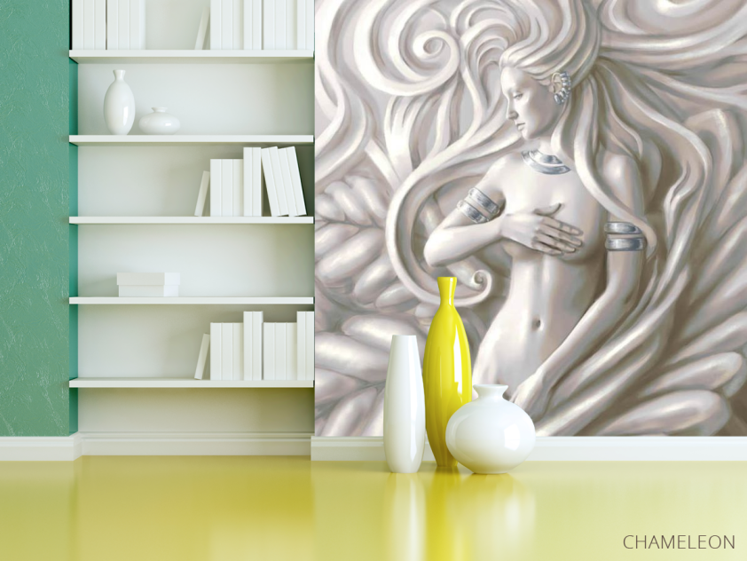 Фотошпалери абстрактна дівчина з ефектом 3д - 3