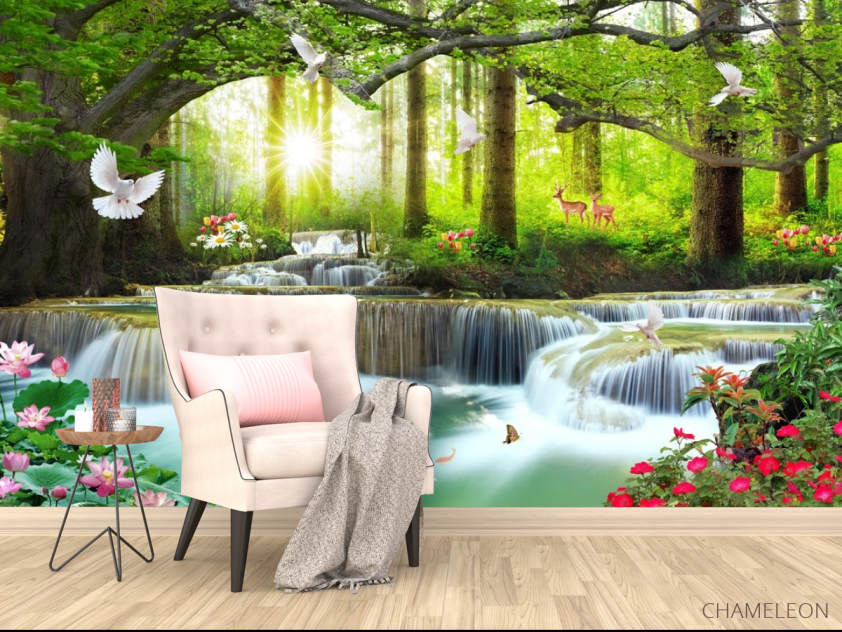 Фотообои Лесной водопад - 4