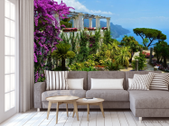 Фотообои вид на море из цветочного сада - 3