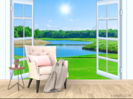 Фотообои озеро за окном - 4