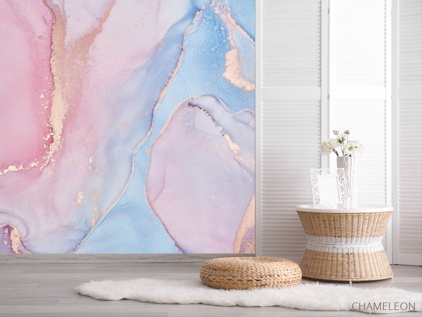 Фотошпалери рожевий флюїд арт - 2