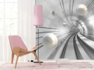 Фотошпалери 3Д тунель з кулями - 4