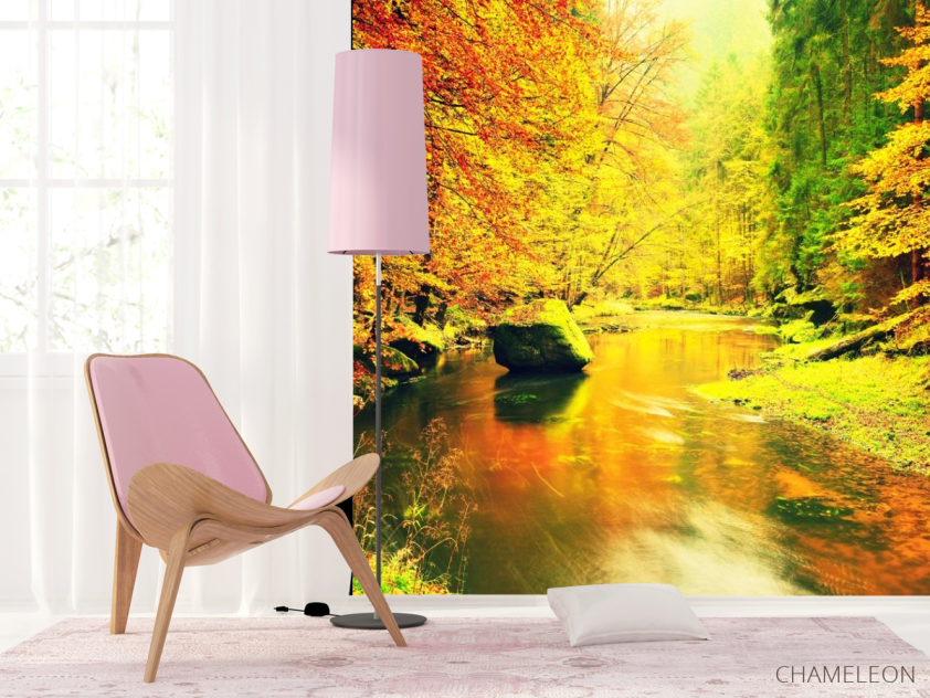 Фотошпалери жовтий осінній ліс - 4