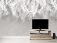 Фотообои серые листья на стену - 2