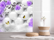 Фотошпалери 3д фіолетові троянди - 2