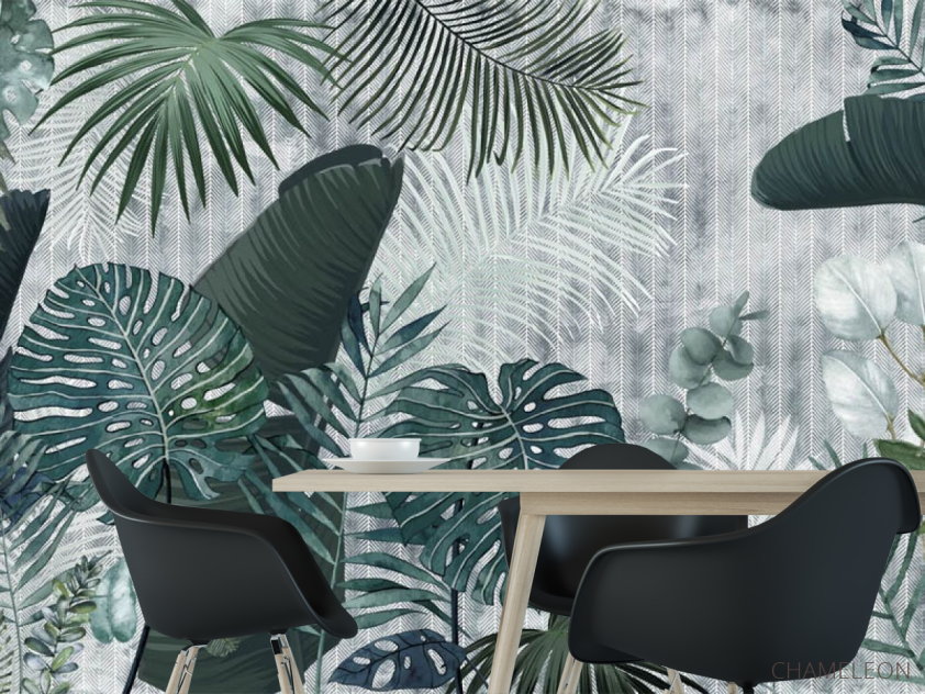 Фотошпалери асорті тропічних листя - 1