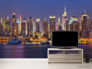 Фотообои фиолетовый вечерний город - 2