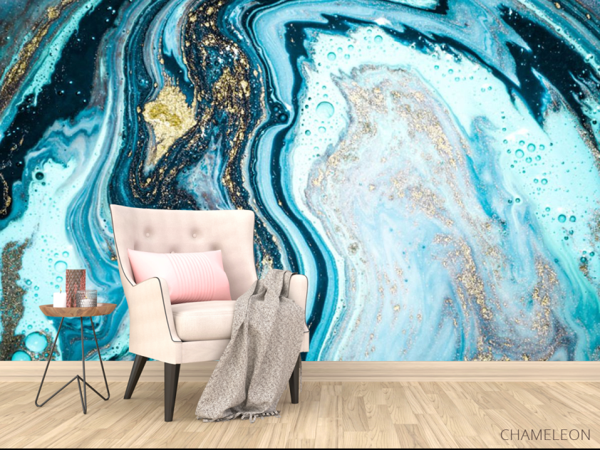 Фотообои Fluid Art голубой - 4