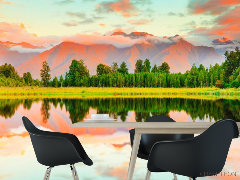 Фотошпалери Ялинки,гори, вода - 1