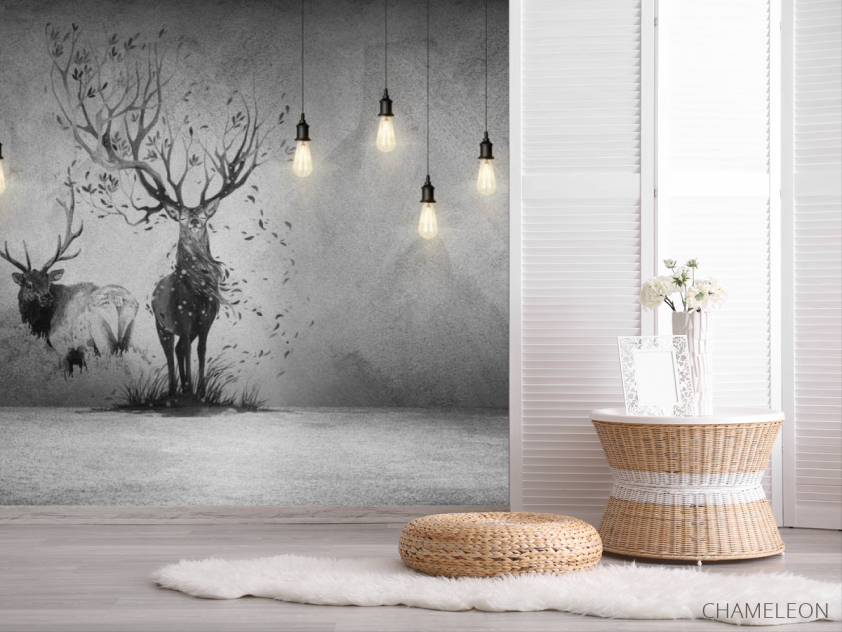 Фотошпалери Олені і лампа - 2