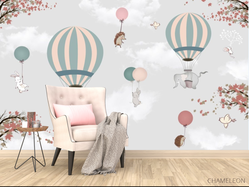 Фотообои животные на воздушных шариках - 4