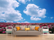 Фотообои Цветы, небо, тучи - 1