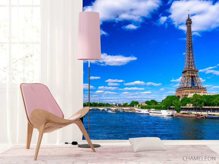 Фотошпалери яскраво-синє небо Парижа - 4