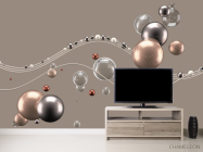 Фотообои Золотые 3д шары - 2