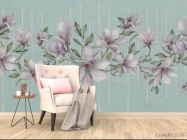 Фотообои Магнолии на фоне бирюзы - 4