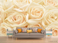 Фотообои кремовые розы - 1