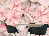 Фотошпалери 3Д квіти рожеві - 1