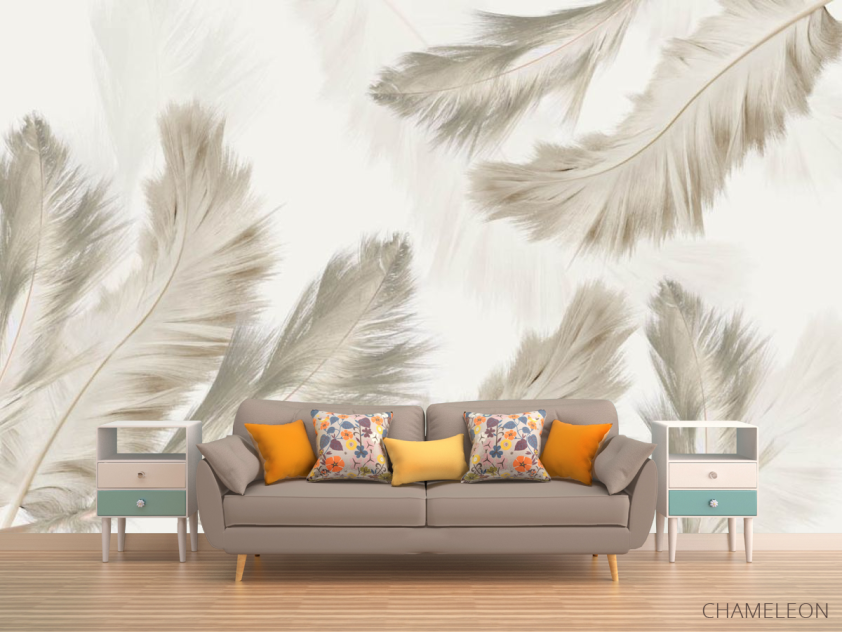 Фотообои Бежевые перья - 1