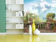 Фотообои Фреска балкон  с видом на горы - 3