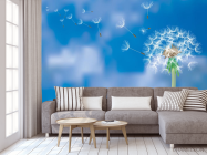 Фотообои Одуванчик на синем фоне - 3