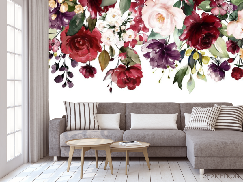 Фотообои Акварельные цветы - 3