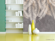 Фотошпалери сірі листя на стіну - 3