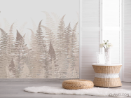 Фотошпалери листя папороті бежеві - 2