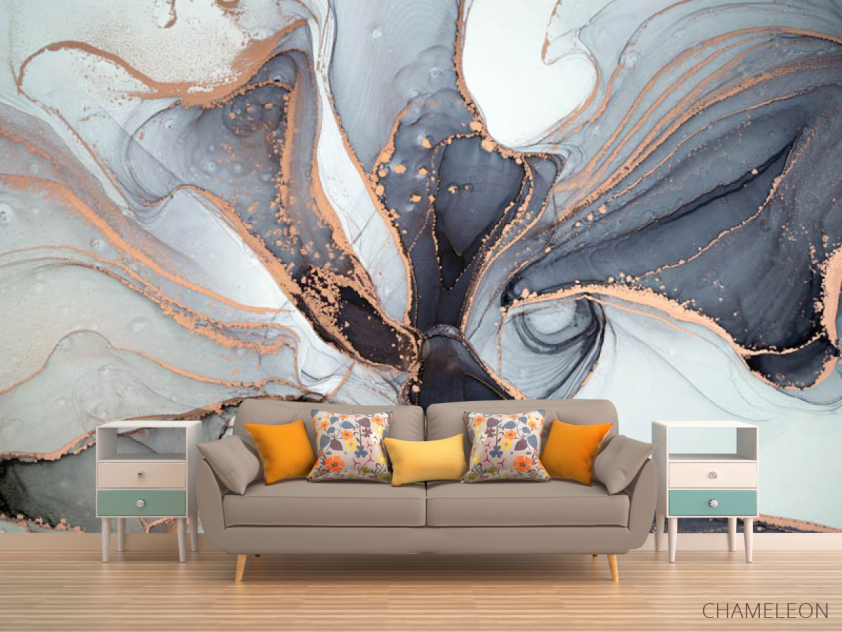 Фотообои Серый fluid art - 1