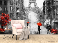 Фотообои ЧБ улочка Парижа - 4