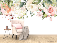 Фотообои Акварельные цветы с потолка - 4