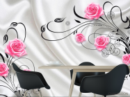 Фотошпалери Троянди на атласі 3d - 1