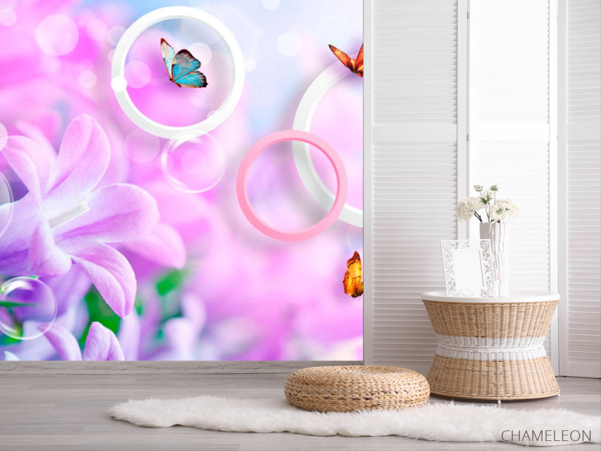 Фотошпалери Бузок і метелики - 2