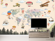 Фотообои Детская карта с горами и лесом - 2