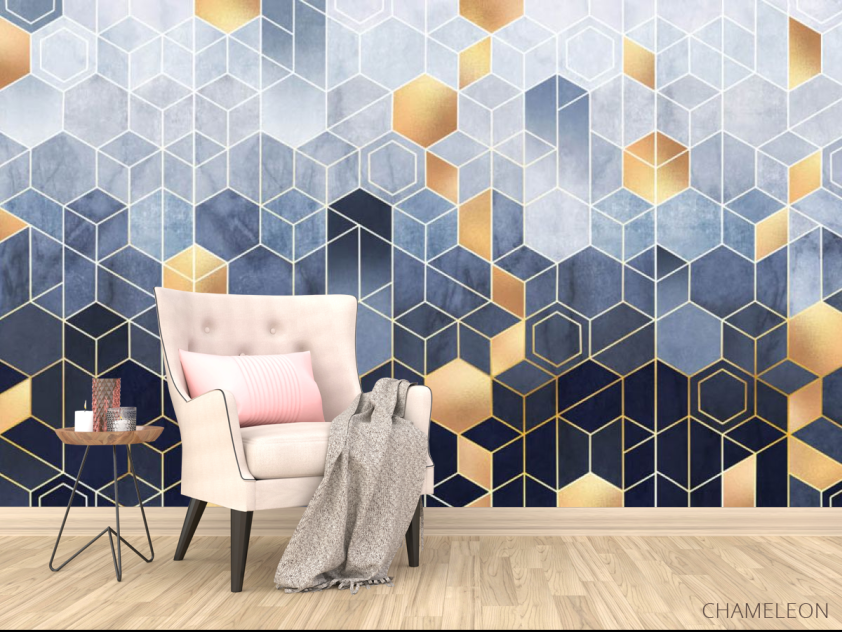 Фотообои Разноцветные шестиугольники - 4