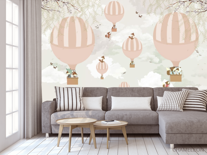 Фотообои воздушные шары с животными - 3